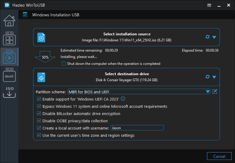 Windows Installation USB Creator