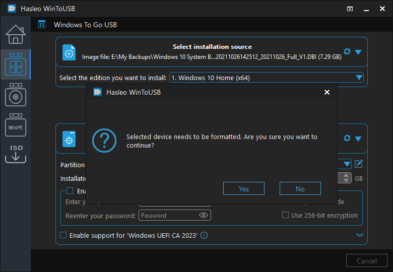 The drive needs to be formatted prompt
