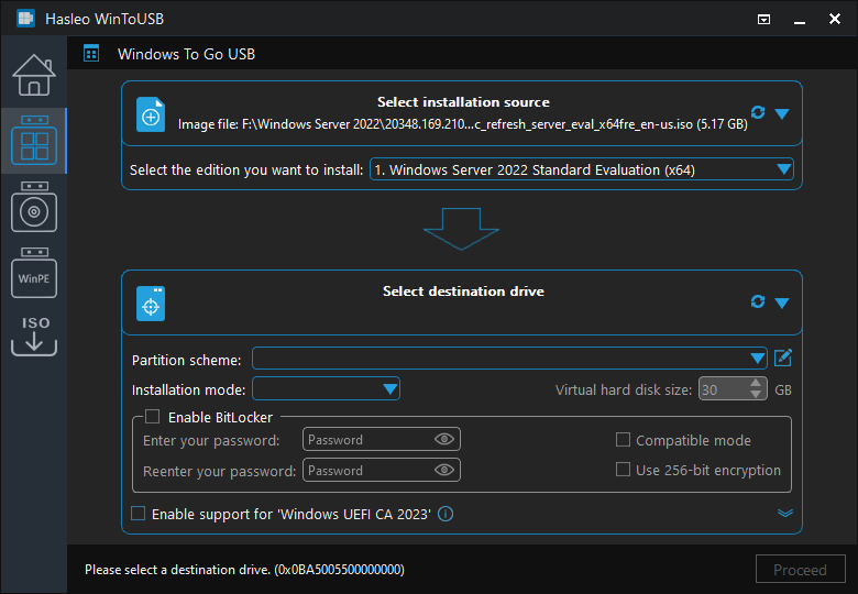 Select Windows edition