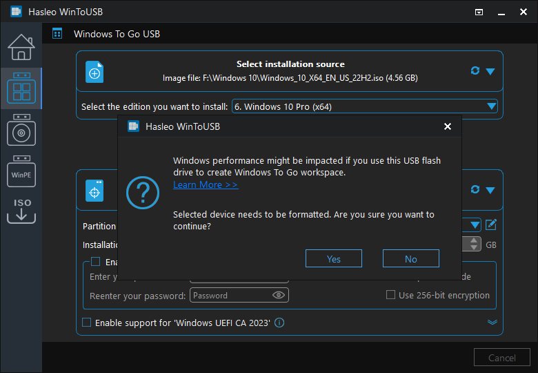 The drive needs to be formatted prompt